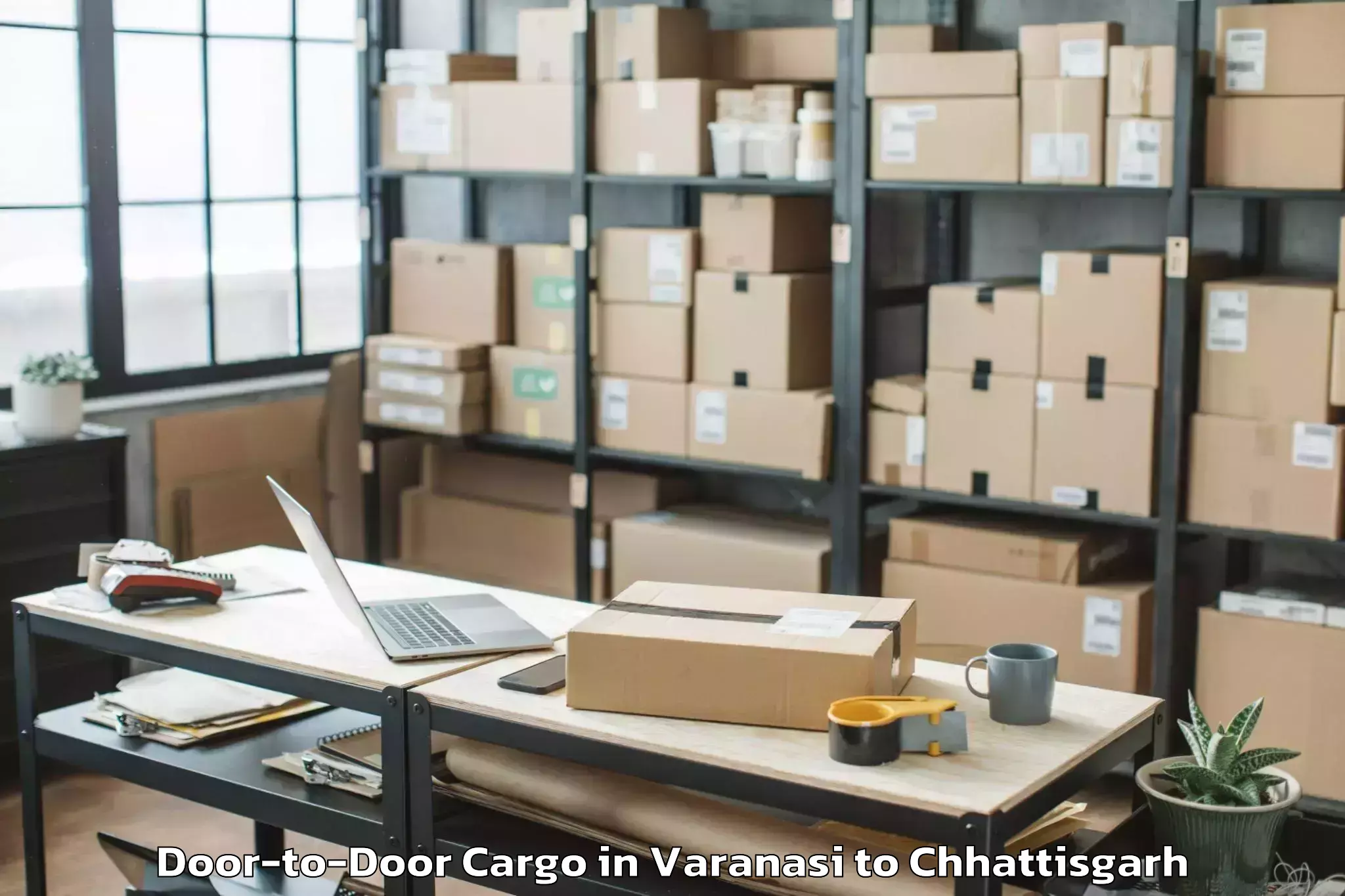 Hassle-Free Varanasi to Malkharoda Door To Door Cargo